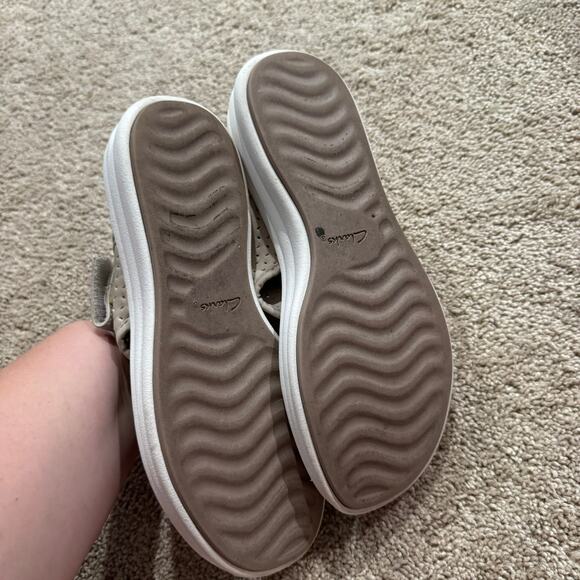 Clarks Cloudsteppers Drift Blossom Women's Wedge Sandals Light Taupe Size 9 - Picture 5 of 11